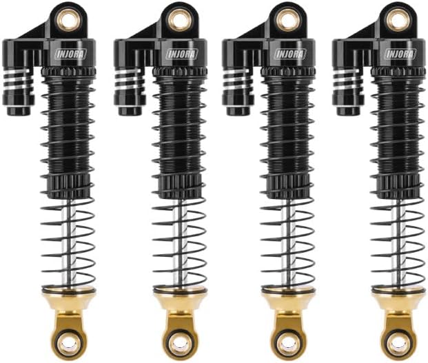 INJORA Brass & Aluminium 59mm Shocks- Long Threaded Shock Absorber Oil Damper for TRX4M TRX4MT 1/18 RC Crawler Upgrade