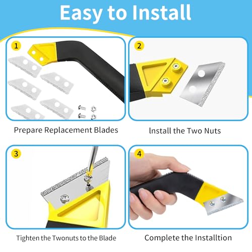13 Stück Fugenentfernungswerkzeug, Abgewinkelter Fliesenfugenreiniger mit 5 Ersatzklingen 1 Bürste 2 Spatel, Fugenreiniger Fugenkratzer Fugensäge Entferner für Bad Fliesen Küche Balkone Wand