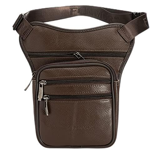 Marsupio da Gamba,Marsupio Moto Borsa a Goccia in Pelle da Uomo Borsa a Vita con Cinturino a Tracolla Borsa a Tracolla Fanny Pack Belt Hip Bum Traveling Moto Moto Messenger Borsa a Tracolla