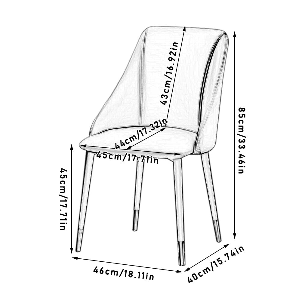 SJIALEN Dining Chairs Set of 4, with Metal Legs Apartment Living Room Side Chair Water Proof PU Leather Kitchen Lounge Counter Chairs Kitchen Chair (Color : White)
