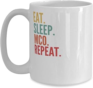 Mco Crypto, Eat Sleep Mco Repeat Mug 15oz, white