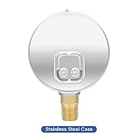 Vista 22 de MEASUREMAN - Manómetro hidráulico relleno de glicerina, totalmente de acero inoxidable, tamaño del dial de 2.5 pulgadas, montaje inferior NPT de 1/4