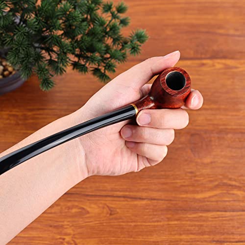 Joyoldelf Tobacco Pipe Smoking Pipe Rosewood Exquisite Handcrafted Churchwarden Tobacco Pipe - Complete Starter Set - Image 4