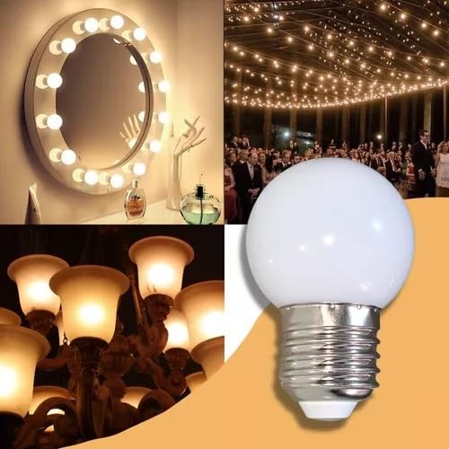 Kit 10x Lâmpada LED Bolinha Decorativa Branco Quente 1W E27 110V 3000K