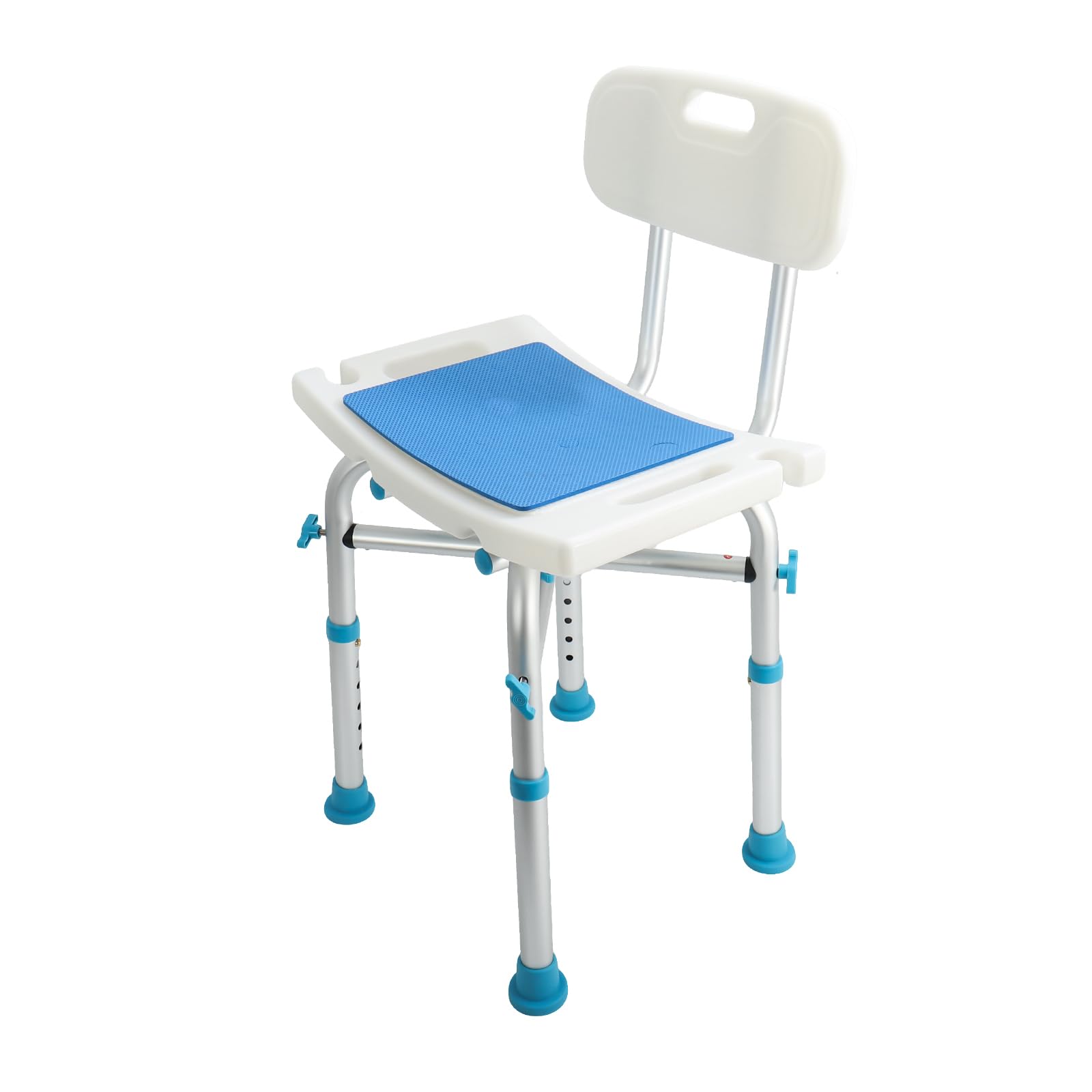 NEWFUN Taburete Ducha para Mayores，Taburete de Ducha，Silla de Ducha Antideslizante y Regulable en Altura, Taburete de Ducha Antideslizante, Montaje Sin Herramientas, 200 KG