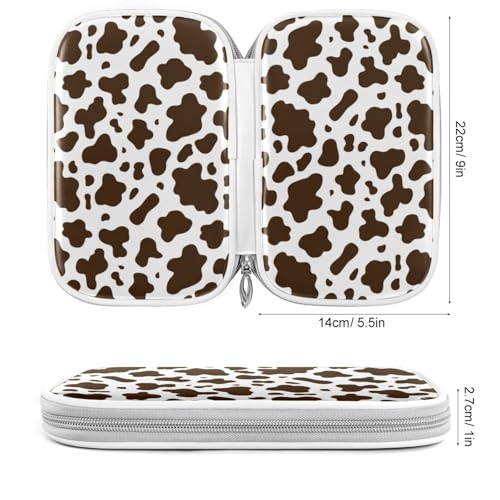 Image of Brown Cow Pencil Bag Case Zipper Pencil Holder Organizer Stationary Pen Bag Cosmetic Makeup Bag Pouch Purse for School Office Supplies