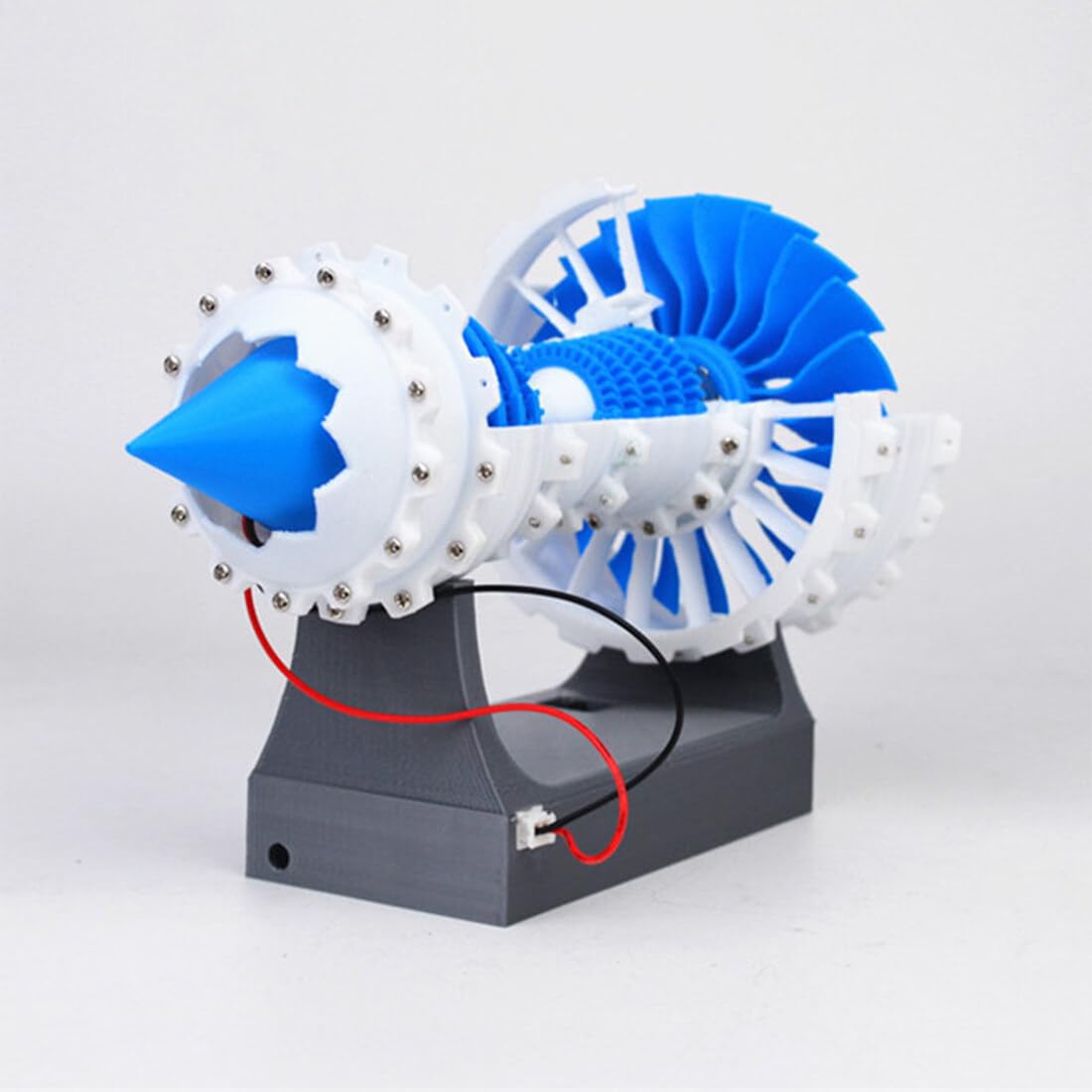 3D Printed Turbofan Engine Model, Visual Aero Engine Demonstration Kit with Motor & Battery Box for Physics Education and Display
