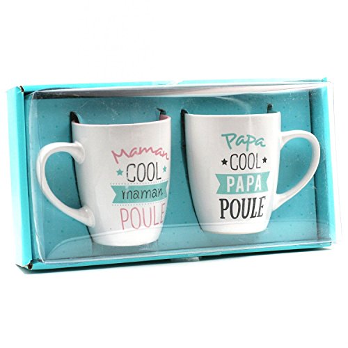 CMP Coffret de 2 Mugs Papa Poule et Maman Poule