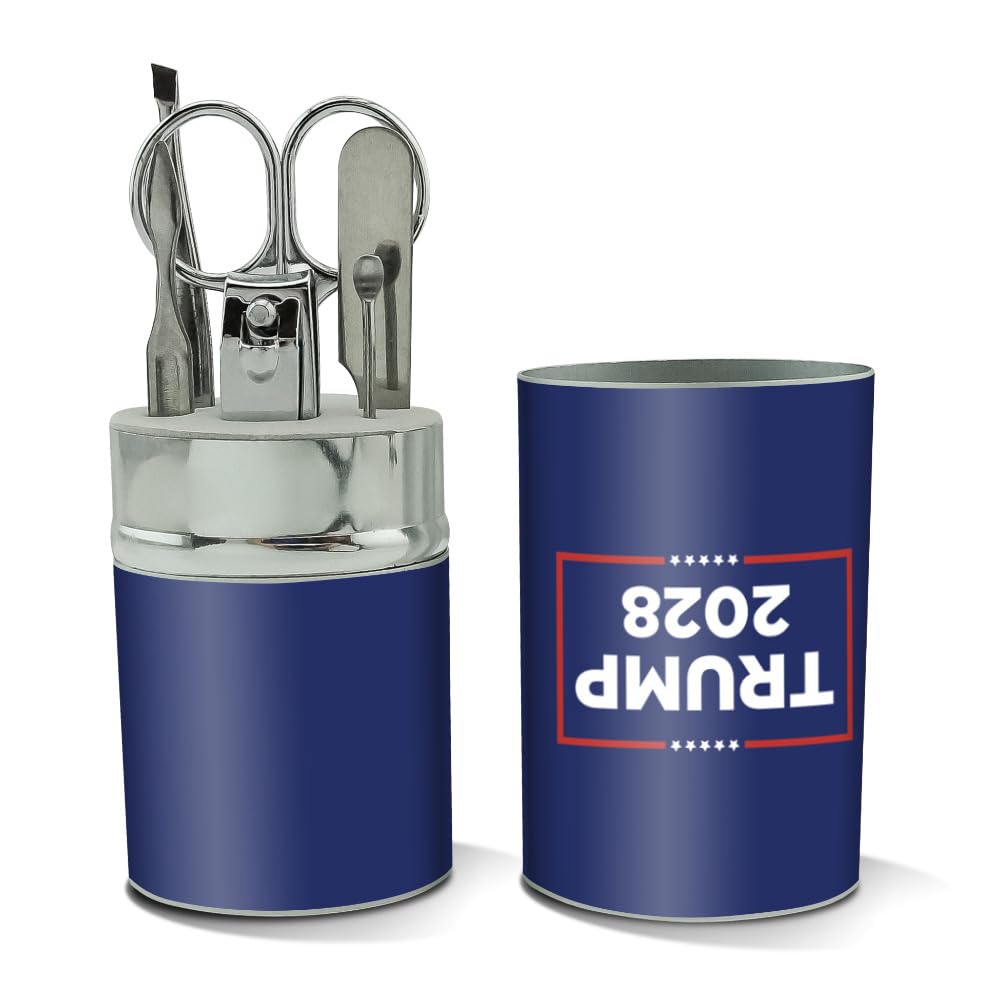 GRAPHICS & MORE Trump 2028 Stainless Steel Manicure Pedicure Grooming Beauty Care Travel Kit