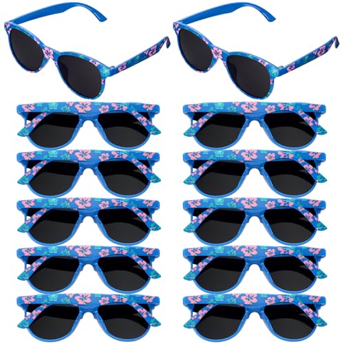 Relaxweex 12 Pcs Sunglasses Party Favors Bulk Cute Cartoon Summer Sunglasses for Birthday Party and Outdoor Activity (Hawaii)