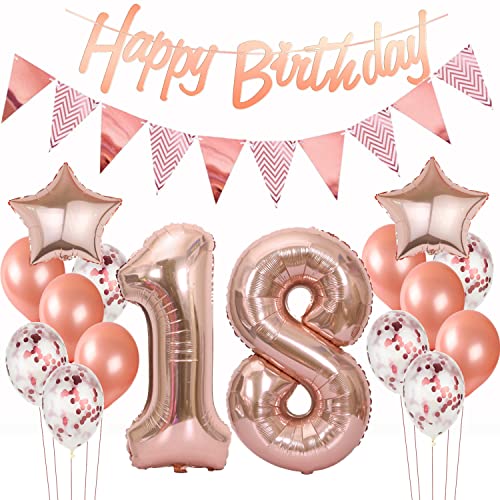 Palloncini 18 Anni Compleanno ragazza Oro Rosa decorazioni compleanno 18 anni ragazza palloncini 18 anni ragazza Oro Rosa festa 18 Anni Palloncini Compleanno 18 anni Decorazione ragazza Oro Rosa