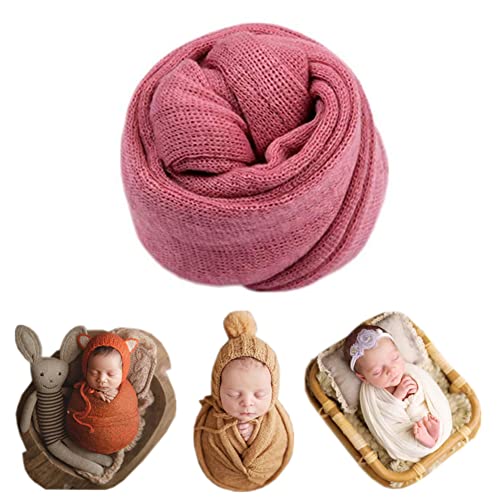 Image of Coberllus Newborn Baby Photography Props Blanket Stretch Knitted Wrap for Boys Girls Photography Shoot