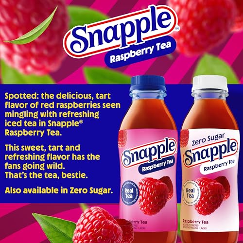 Image of Snapple Zero Sugar Raspberry Tea, 16 fl oz recycled plastic bottle, 6 pack