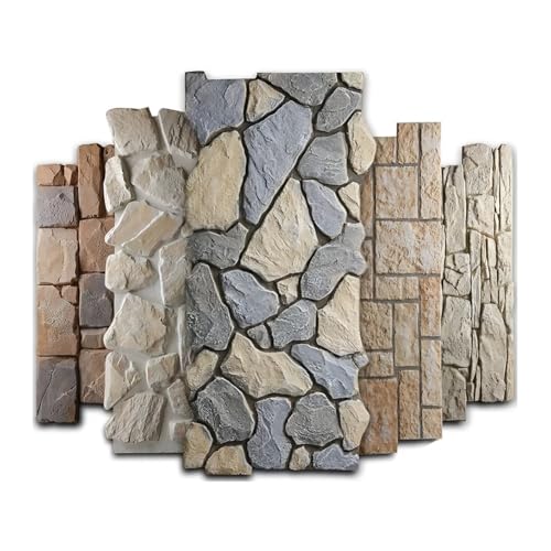1 Panel Imitación Piedra Poliuretano - Paneles Revestimiento Artificiales 3D Poliuretano Revestimiento Piedra 4 Cm De Grosor Decoración Paredes Y Proyectos Mejora Del Hogar(Multi-colored-b)