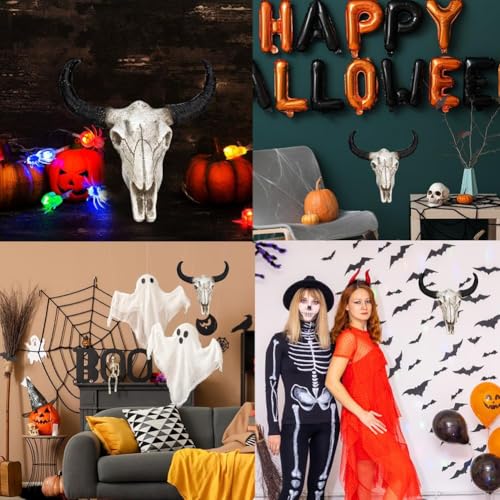 Calidaka 15959492306439 Bull Head Skull Wall Hanging Art Cow Skull Wall Plaque 3D Realistic Cow Skull Statue Skeleton Animal Head Wall Home Cow Skull Design Sculpture thumb #5