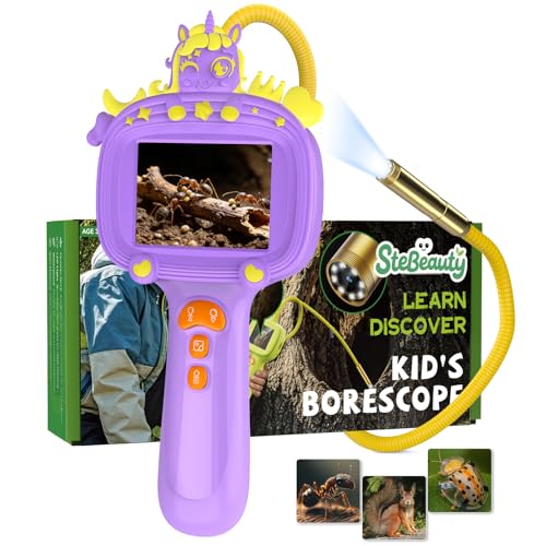 Stebeauty Endoskopkamera für Kinder mit LED, STEM-Spielzeug, Jungen und Mädchen im Alter von 4, 5, 6, 7, 8, 9, 10Jahren für Outdoor Camping und Naturexpeditionen (lila)