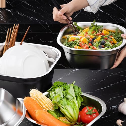 Cuve à vaisselle évier cuisine en acier lavabo carré 12 pouces empilable - 8