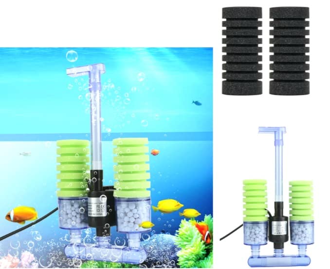 VAYINATO® Nature Alleles NA -002 Aquarium Green Bio Sponge Filter with X Porus Filter Media and Seeding Bacteria with Pump Included No Need to Connect Any External Airpump 5W | 450L/H by Petzlifeworld (B09RK9FBSJ) Amazon Price History, Amazon Price Tracker