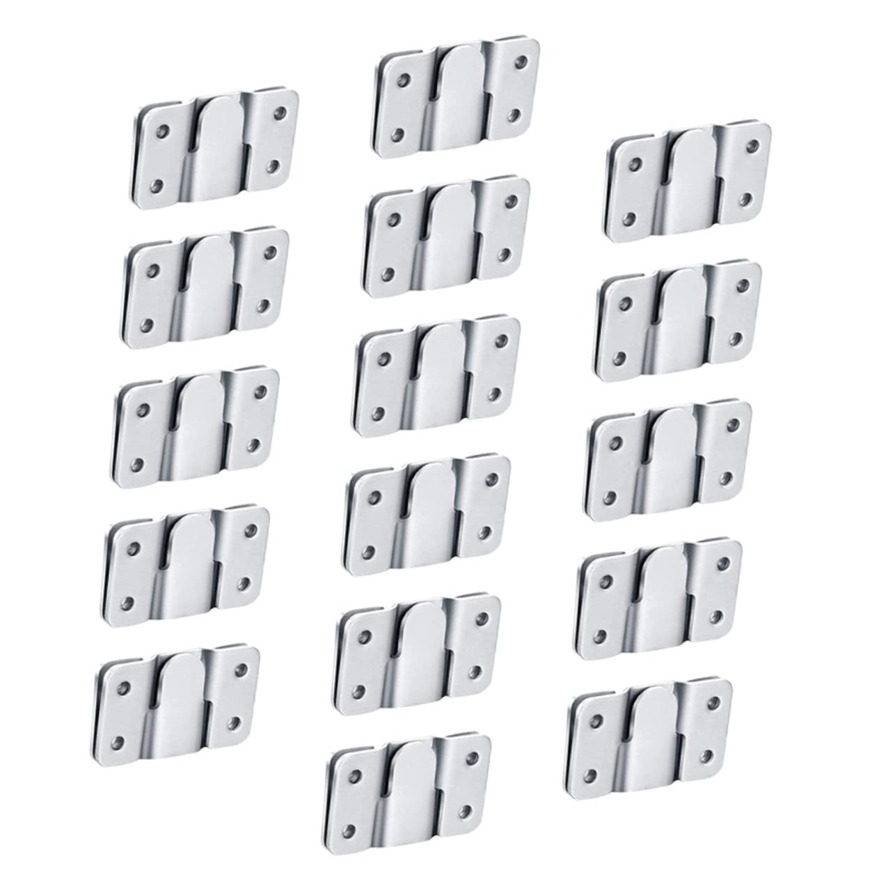 Ganci per Specchi in Acciaio Inox Argento, 16 Paia