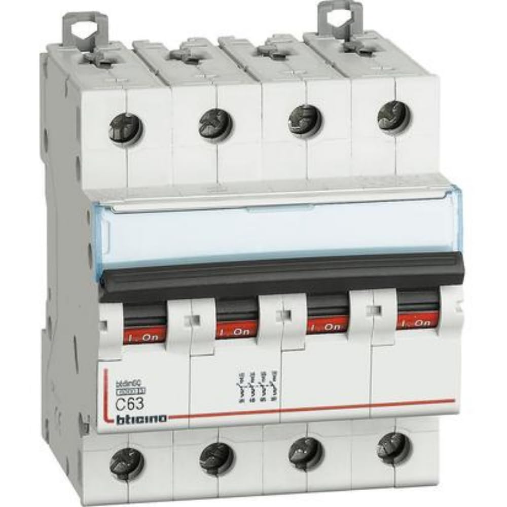 Bticino FN84C63 BTDIN60 Interruttore Magnetotermico Curva C, 4 Moduli, Antracite