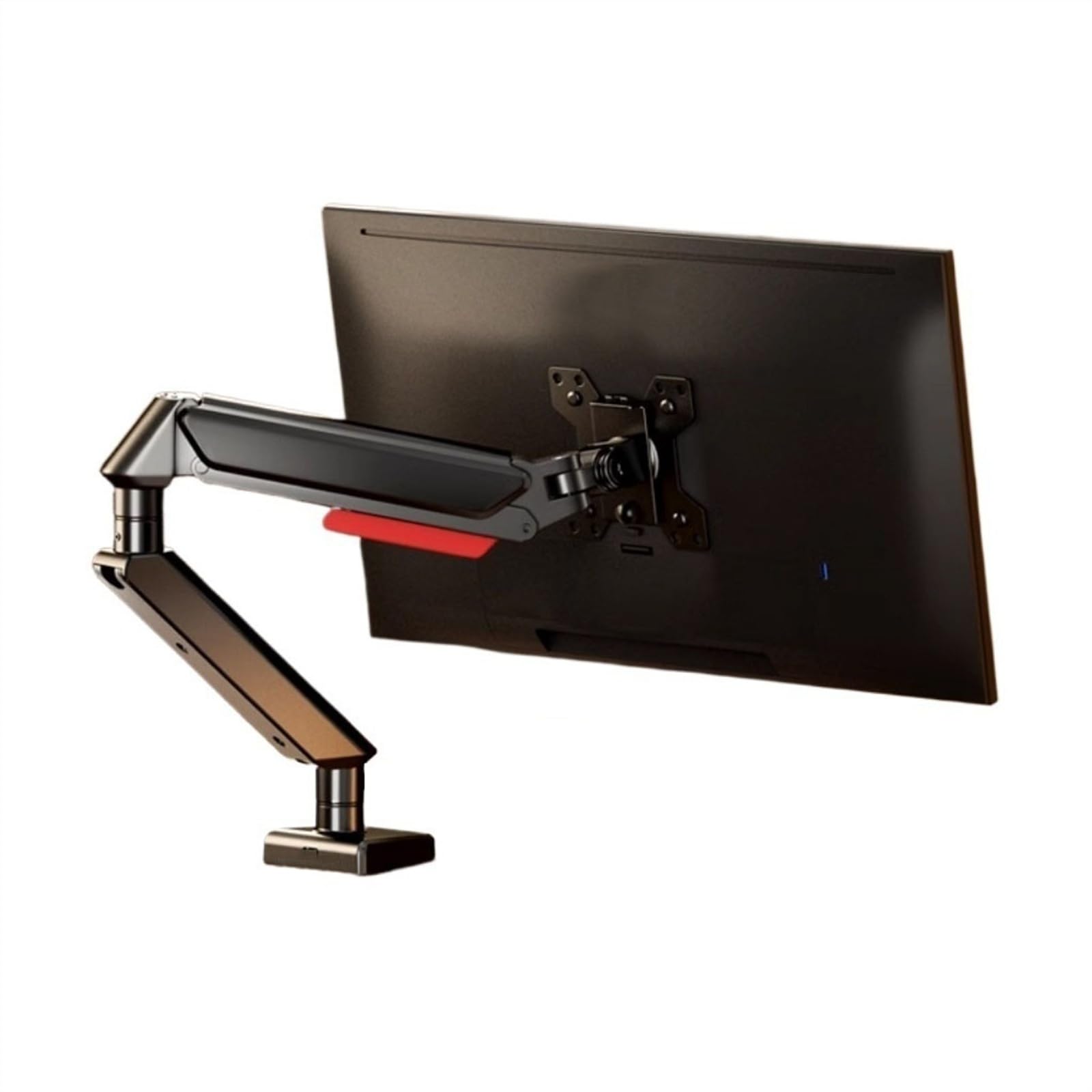 YNBSHGAA Single Monitor Mount, Pneumatic Spring Full Aluminum Monitor Arm for Max 32" Screens Holds 4.4-22.0 lbs, Adjustable Single Monitor Desk Mount,Black