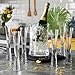 LSA International Moya Champagne Serving Ice Bucket and Flutes 6 oz, Set of 7, Luxury Elegant Curved Mouth Blown Glassware
