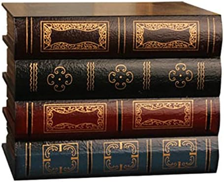YDong False Book Box Vintage Storage Props Book Jewelry Storage Packaging Study Book Ornaments Wooden Antique Classic Decorative