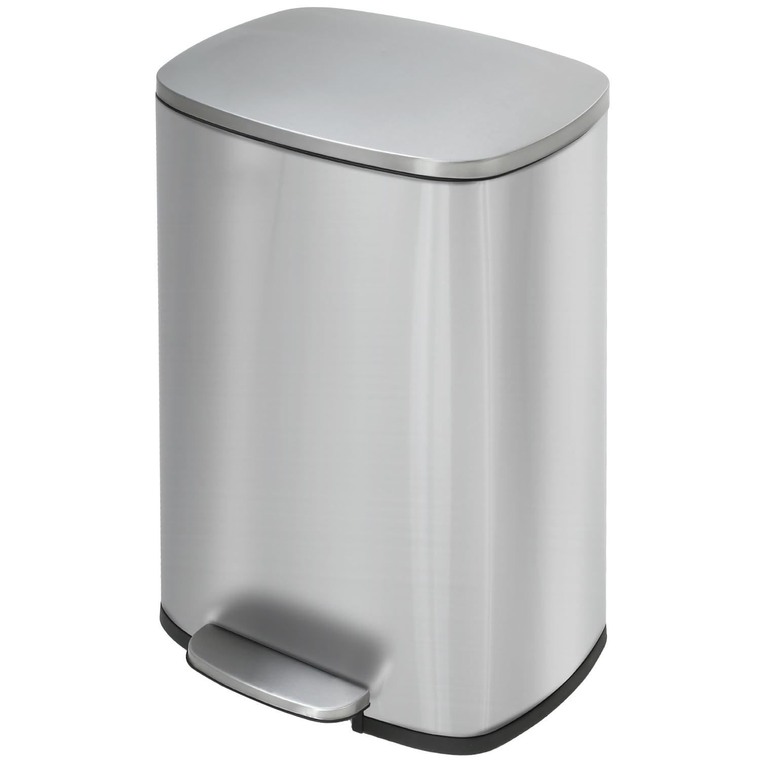 Dopinmin 13 Gallon/50 Liter Trash Can, Fingerprint Proof Stainless Steel Kitchen Garbage Can with Removable Inner Bucket and Hinged Lids, Pedal