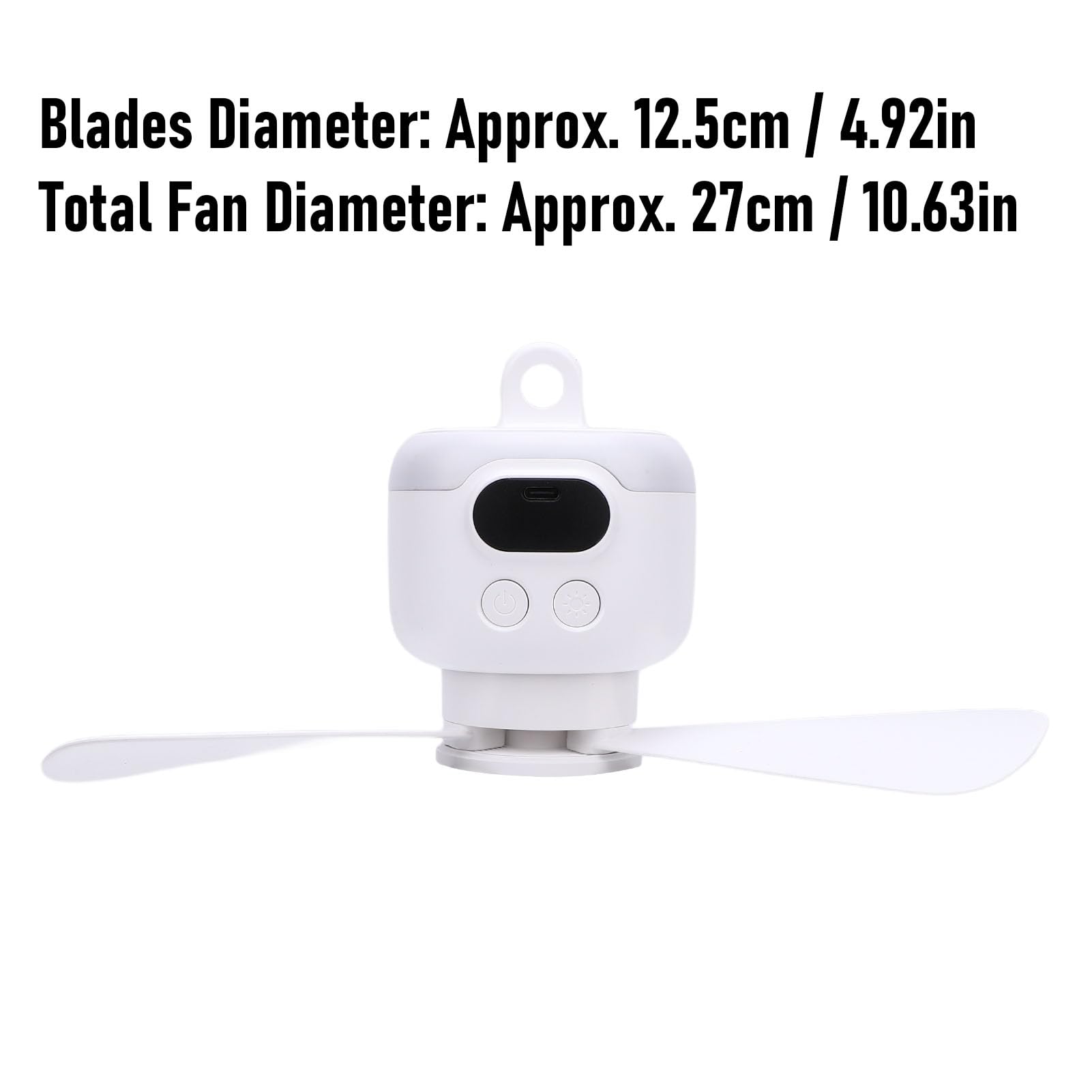 Deckenventilator mit 8000-mAh- und Fernbedienung, USB-wiederaufladbarer Hängeventilator für Zelte, Camping und Wohnmobile, 3 Geschwindigkeitsstufen, Leiser Bürstenloser Motor,