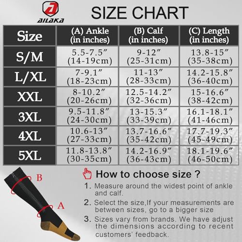 Image of Ailaka Medical 15-20 mmHg Zipper Compression Socks Women Men