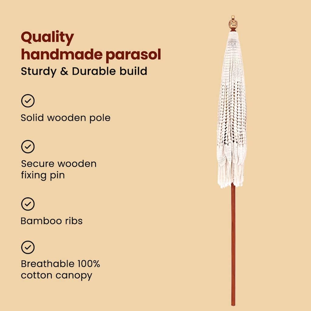 vidaXL Parasol Makramowy 190 x 190 x 260 cm