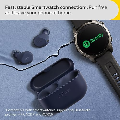 Image of Jabra Elite 8 Active Wireless in-Ear Bluetooth Earbuds with Adaptive Hybrid Active Noise Cancellation and 6 Built-in Microphones, Water and Sweat Resistant - Navy
