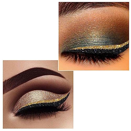 Glitter Eyeliner Stickers, 5 pares, dorado miniatura 3