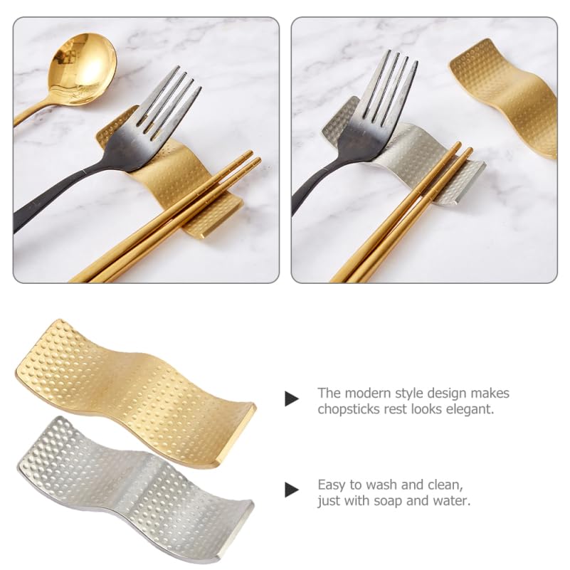 PRETYZOOM Soporte De Palillos Moderno De Metal Inoxidable Reposa Palillos Doble para Cocina Y Restaurante Organizador De Comedor Compacto Y FáCil De Limpiar