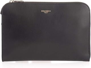 DOLCE E GABBANA Luxury Fashion BM1751AC95480999 - Pouch da uomo in pelle, colore: Nero