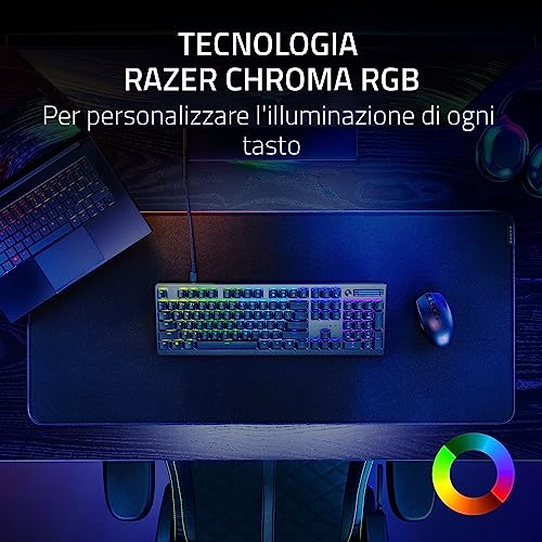 DeathStalker V2 (Interruttore Rosso) - Tastiera da Gioco Ottica a Basso Profilo (Interruttori Ottici Lineari, Wireless Iperveloce, USB-C, Tasti al Laser) Layout USA, Nero - Tastiera gaming - Immagine 7