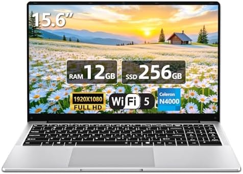 Laptop 15.6 Inches, Celeron N4000 Laptop PC up to 2.6 GHz, Laptop...