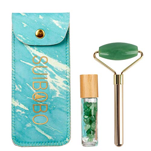 SUIBOBO skincare 100% quartz jade roller and Essential Oil bottle eye roller-real jade