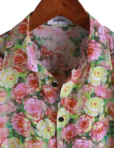 Image of VATPAVE Mens Casual Hawaiian Floral Shirts Short Sleeve Button Down Tropical Shirts Beach Summer Shirts