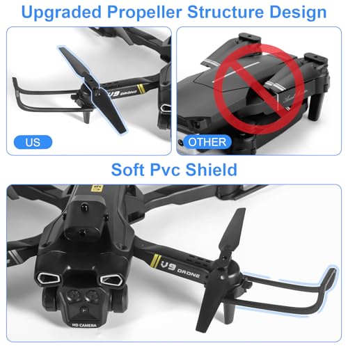 Drohne mit kamera 720p hd, WiFi FPV drone für Anfänger, RC Quadcopter mit 2 Batterien, Schwerkraft Sensor, Flip mode, Abflug/Landung mit einer Taste, One Taste Ruckkehr, Headless Mode – Bild 6