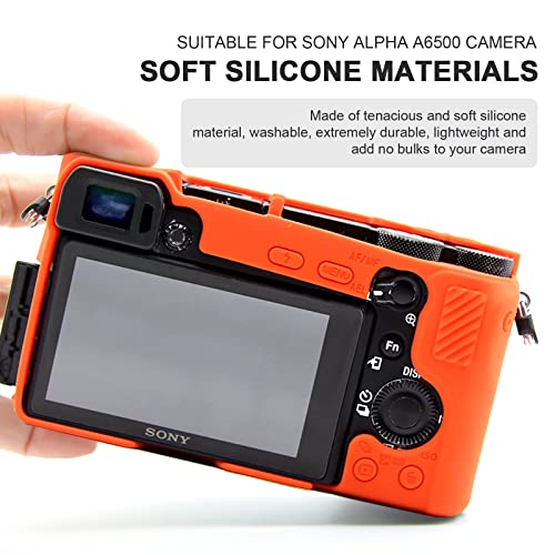 Funda Silicona Naranja para Sony Alpha A6500 miniatura 2