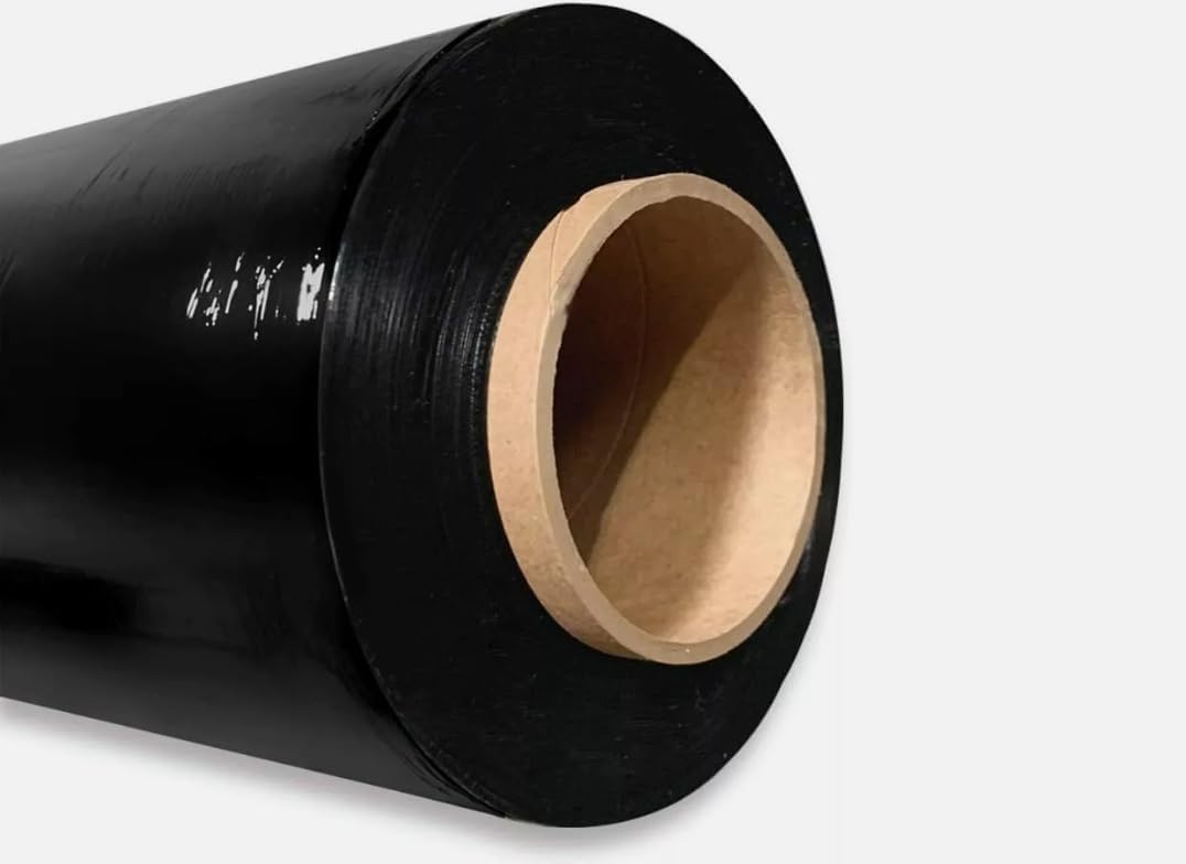 4 Rolls 18" x 1500 FT Black Opaque Stretch Wrap 80 Gauge Industrial Strength Packing Moving Heavy Duty Cast Shrink Film Hand Pallet Wrap 20 Microns - Shipping Depot