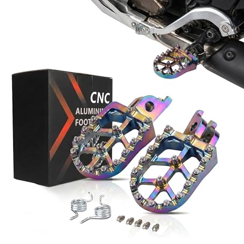Image of JFG RACING Dirt Bike Foot Pegs,CNC Rest Pedal Footpegs for CR125 CR250 02-11 /CRF150R 07-24 /CRF250R 04-24 /CRF300L 21-24 /CRF450R 02-24 /CRF250X CRF450X CRF250RX CRF450RX CRF250L CRF1100L-Metallic