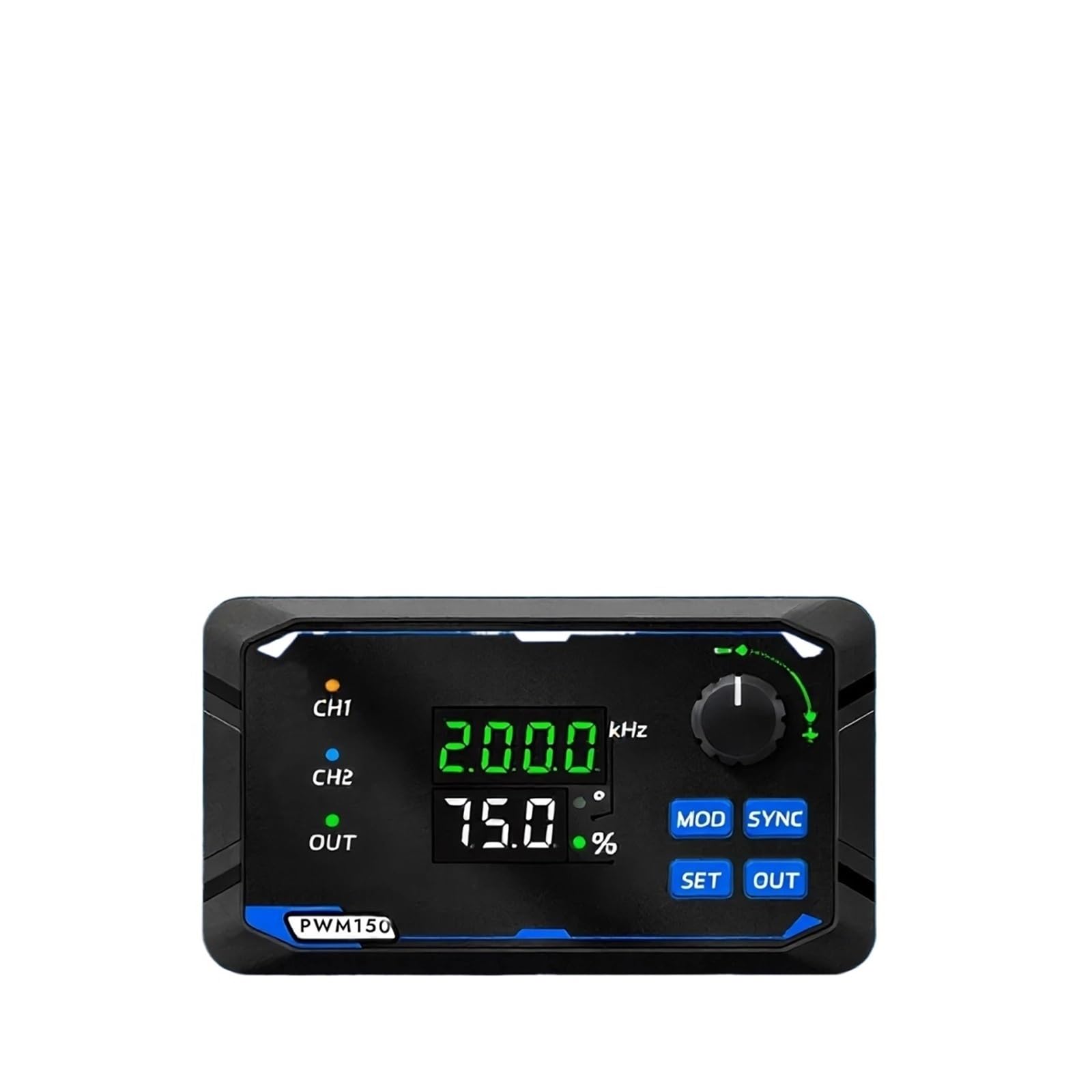 Generador de señal PWM150 de 2 canales/doble canal, accionado por servomotor, onda cuadrada, onda de pulso, frecuencia, ciclo de trabajo, fase ajustable.