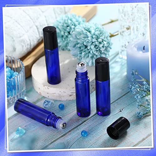 Image of Sumind 150 Pcs Glass Essential Oil Roller Bottles 10 ml, Blue