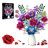 Fleurs Briques De Construction, 19 Multicolore Bouquet avec Rose, Lys, Kit de...