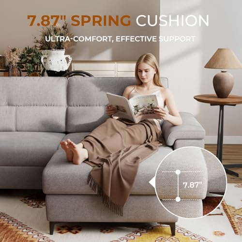 Image of Upvilla 35 inch Large Storage Ottoman for Living Room(Light Gray)