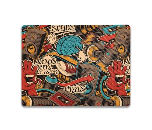 Image of MightySkins Carbon Fiber Skin Compatible with Microsoft Surface Laptop Go 3 (2023) Full Wrap Kit - Orange Hip Hop | Protective, Durable Textured Carbon Fiber Finish | Easy to Apply | Made in The USA