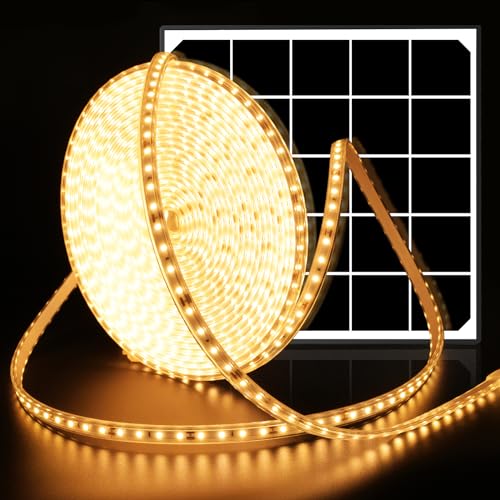 Luz solar LED en tira 32.8 pies blanco cálido impermeable miniatura 1