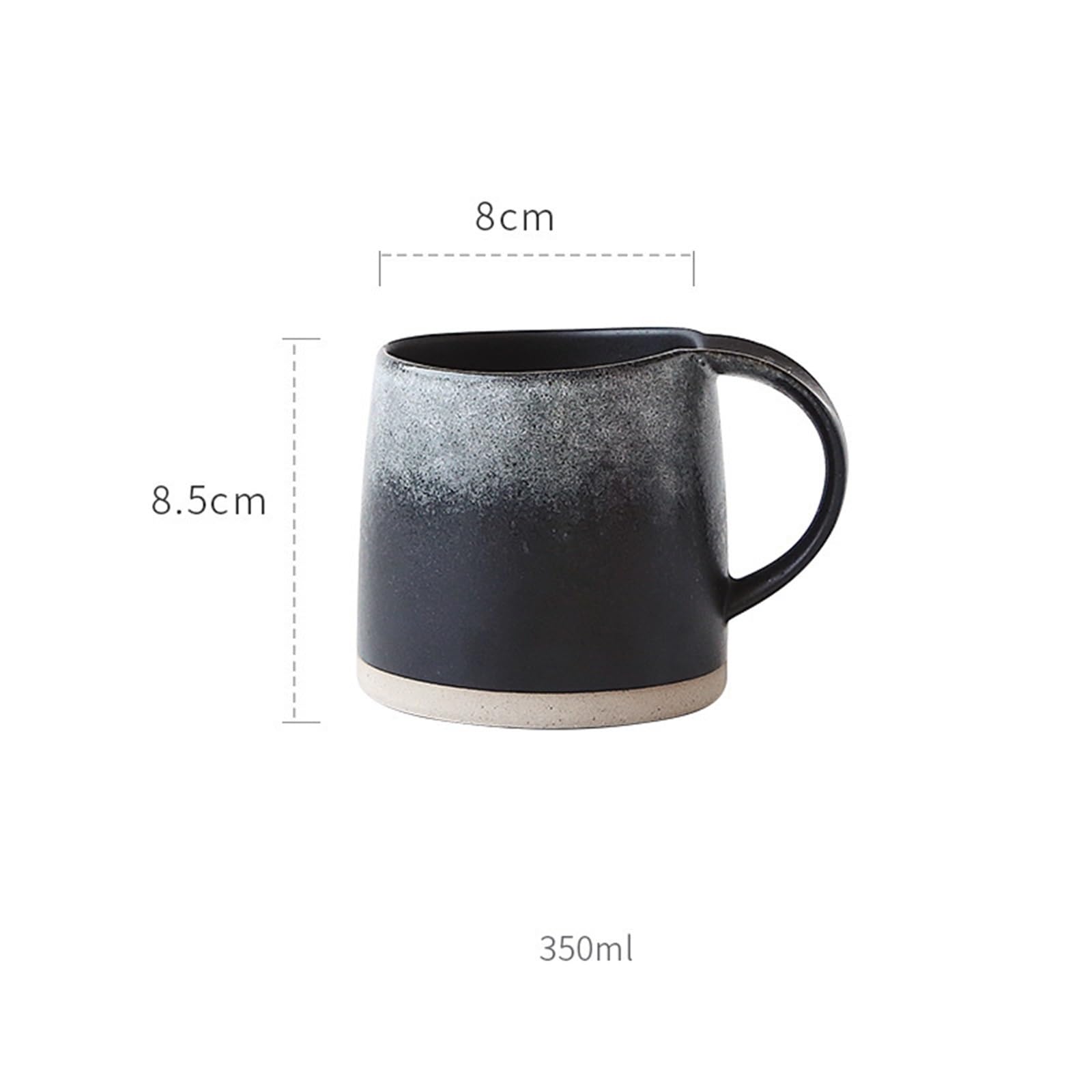 Taza de café Taza de cerámica retro, taza café con leche en blanco y negro Tazas(Negro)